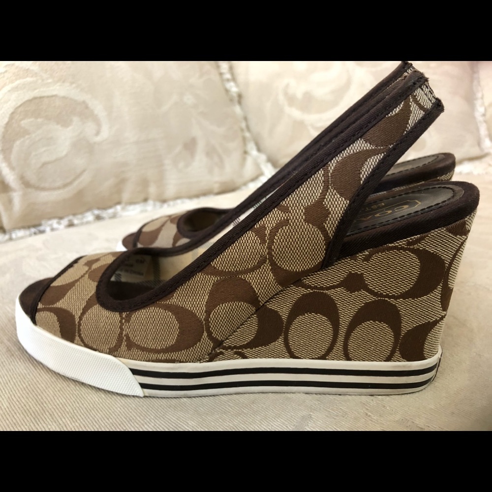 Coach Womens Wedge Platform Heels Shoes 6M